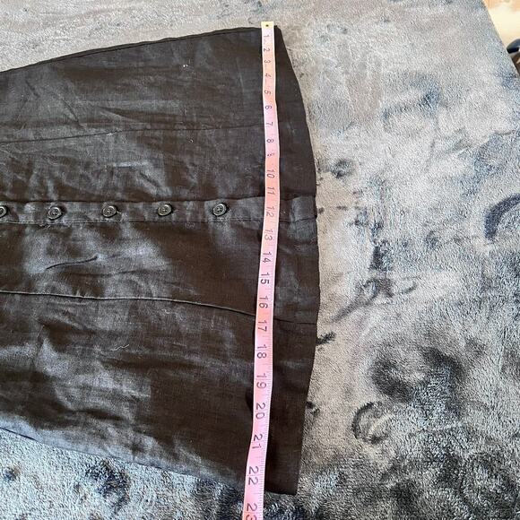 ✨Forever 21 Black Linen Blend Button Front Dress Women Large Tie Strap Sundress - Picture 9 of 9